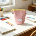 thumbnail image 1 of Estuche de tela para lápices con cremallera, organizador de papelería expandible para escuela, oficina, viajes, brochas de maquillaje, portátil y duradero., 1 of 6