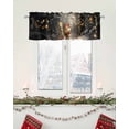 thumbnail image 5 of Christmas Curtain Valance for Windows/Living Room/Kitchen/Bathroom/Café, Short Rod Pocket Tier Curtain Window Treatment Panel Forest Gnomes Xmas Tree Snowflake Topper Curtain 42''x18'', 5 of 6