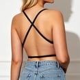thumbnail image 6 of PMVFHDE Lace Underwire Bra Back Strappy Design Full Coverage Everyday Comfort T Shirt Bra Black - S, 6 of 8