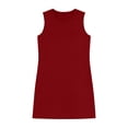thumbnail image 6 of TaTaai Women's Sleeveless Slip Dress Solid Color Round Neck Casual Side Slit Pullover Dress Lightweight Stretchy Polyester Blend Gift, 6 of 6