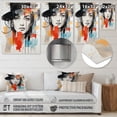 thumbnail image 4 of Designart "Stylish French Girl Charcoal" Fashion Metal Art Living Room, 4 of 5