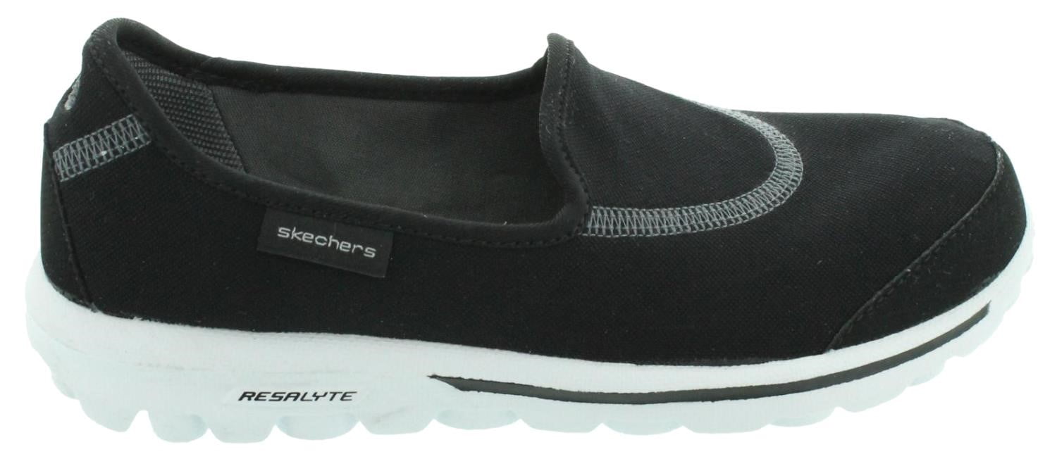 Skechers Women's Go Walk Slip Shoe, Black/White, - Walmart.com