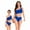 Blue, variant on GYRATEDREAM Mommy and Daughter Matching Swimsuits One Piece Swimwear One Shoulder Bathing Suits for Women Girls