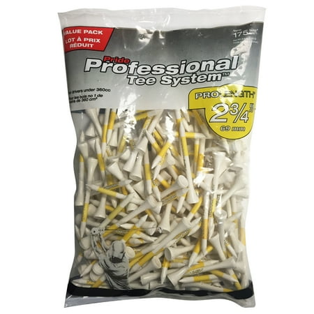 Pride PTS 2 3/4" Pro Length Tees - 175 Pack - White