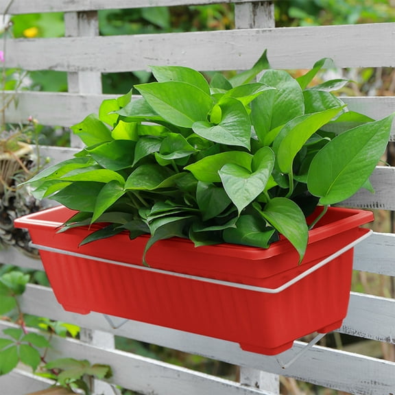 GFHFHTJ Window Box Planter, Plastic Vegetable Flower Planters Boxes Rectangular Flower Pots with Saucers for Indoor Outdoor Garden, Patio, Home Decor