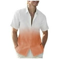 thumbnail image 2 of ALLLIST Collared Shirts for Men Short Sleeve with Pockets Big And Tall Button Down Shirts Casual Gradient Orange Men's Clothing, 2 of 6