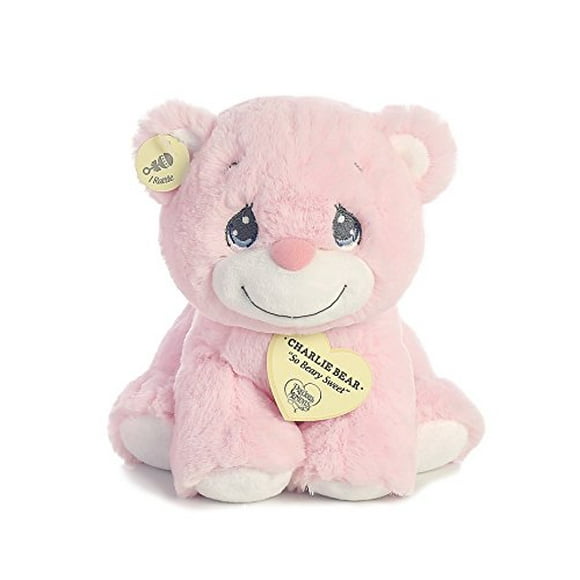 Aurora World Precious Moments Charlie Bear With Rattle, So Beary Sweet, Pink, 8.5"