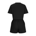 thumbnail image 5 of Admvng Matching Sets Women Clothing Summer Casual Solid Color Short Sleeved Shorts Two-piece Set S-3XL, 5 of 6