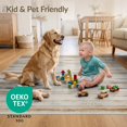 thumbnail image 4 of ODIKA 6'x9' Ultra-Soft Area Rug, Neutral Farmhouse Stripe With Boho Geometric Distressed Accents None Washable, Bare feet friendly, Silk-Touch for Guest Room, Bedroom, 4 of 7