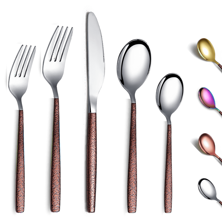 ReaNea 20 Pieces Silverware Set Stainless Steel Flatware Set, Spoons and  Forks Cutlery Set Service for 4