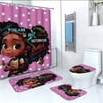 thumbnail image 2 of Kabnic Valentine Shower Curtain Valentines Day Shower Curtain Floor Mat Four Piece Set Home Bathroom Dry Wet Separation Partition Shower Curtain Waterproof Shower Curtain, 2 of 9