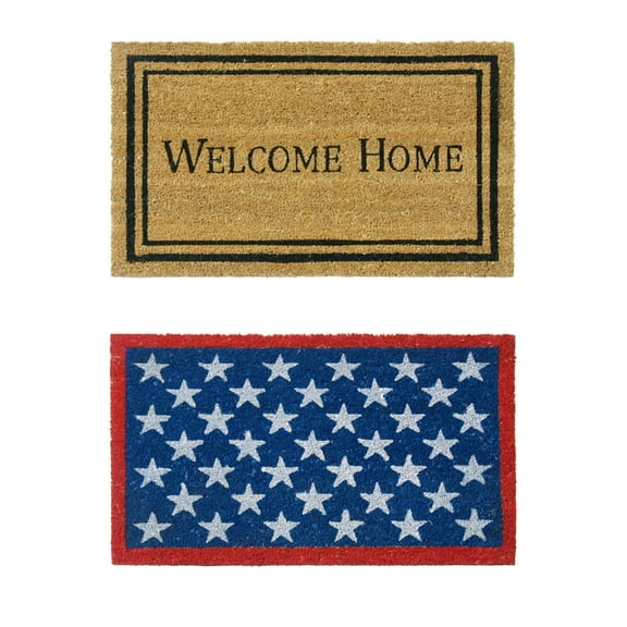 Rubber-Cal "American Family Door Mats" - 2 Coco Doormats - 18" x 30"