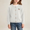 thumbnail image 6 of Mifsaly Girls Long Sleeve Cardigan Sweater Button Down Knit Cardigans Lightweight Cute Strawberry Embroidery Casual Fall Winter Warm School Outerwear, 6 of 9