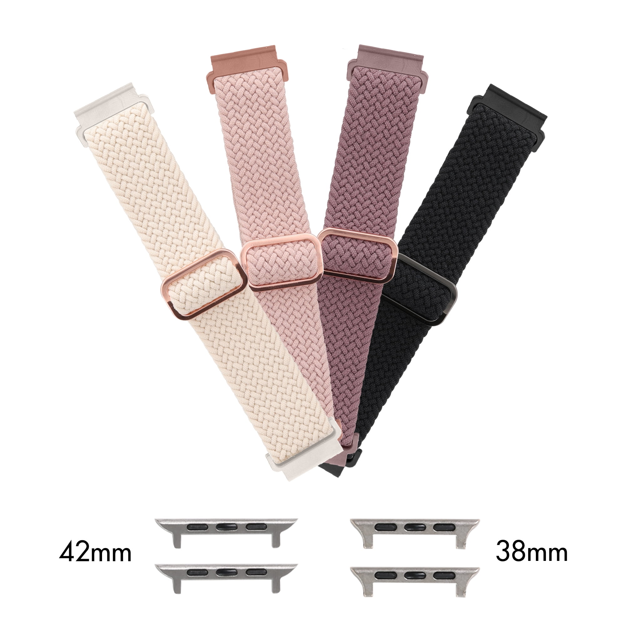 Xtreme Braided Elastic Smart Watch Band 4-Pack – Universal Fit, Adjustable, Compatible with Apple Watch, Samsung Galaxy and Garmin, Lightweight, Durable