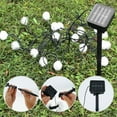 thumbnail image 3 of 23 FT 50 LED Solar String Lights 8 Modes Solar Fuzzy Ball String Lights Hanging Decorative Lighting IP65 Waterproof Dandelion Fairy Lights Garden Light for Home Wedding Party Patio Garden, 3 of 8