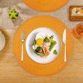 thumbnail image 6 of Xmushyra Round Placemats Set of 6, 15 inch Braided Table Mats, Heat Resistant Washable Place Mats for Dining Table, Kitchen and Outdoor Dining, Yellow, 6 of 6