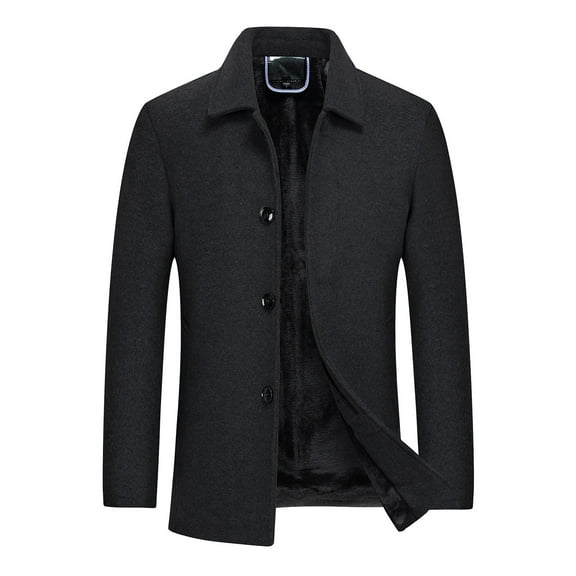 gbyLJF Men's Short Woolen Coat Thickened Long Sleeve Overcoat Fall and Winter Business Fashion Slim Fit Tops