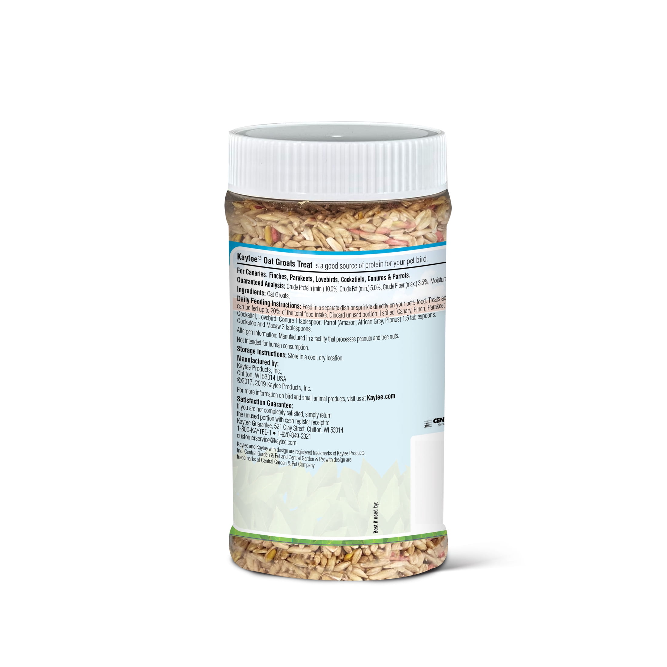 (2 pack) Kaytee Oat Groats Treat Jar for Pet Birds, 11 Ounces