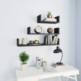 thumbnail image 1 of Wall Display Shelf 3 pcs Black Chipboard, 1 of 6