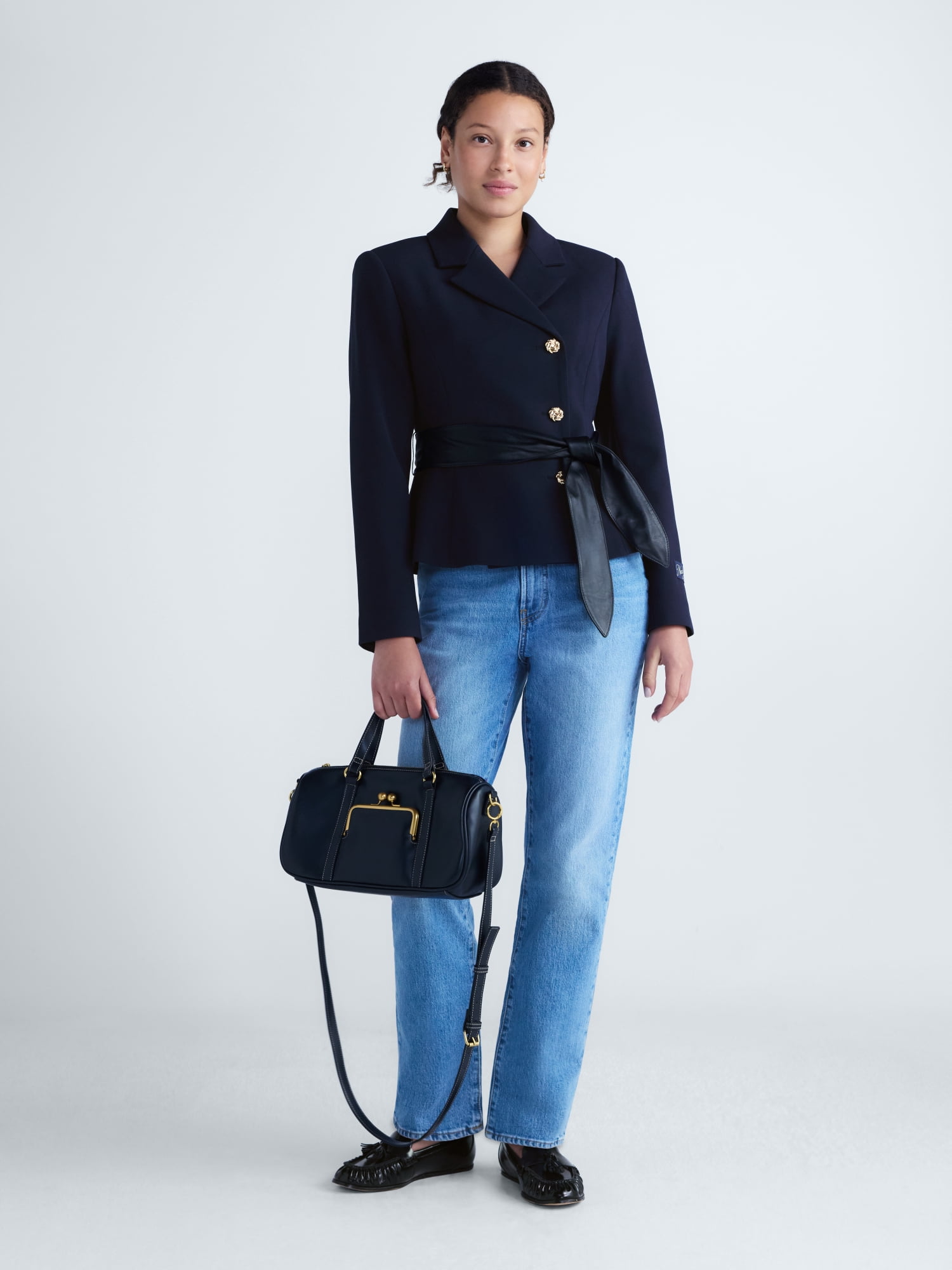 Free Assembly Women's and Women's Plus Asymmetric Belted Blazer, Sizes XXS-4X