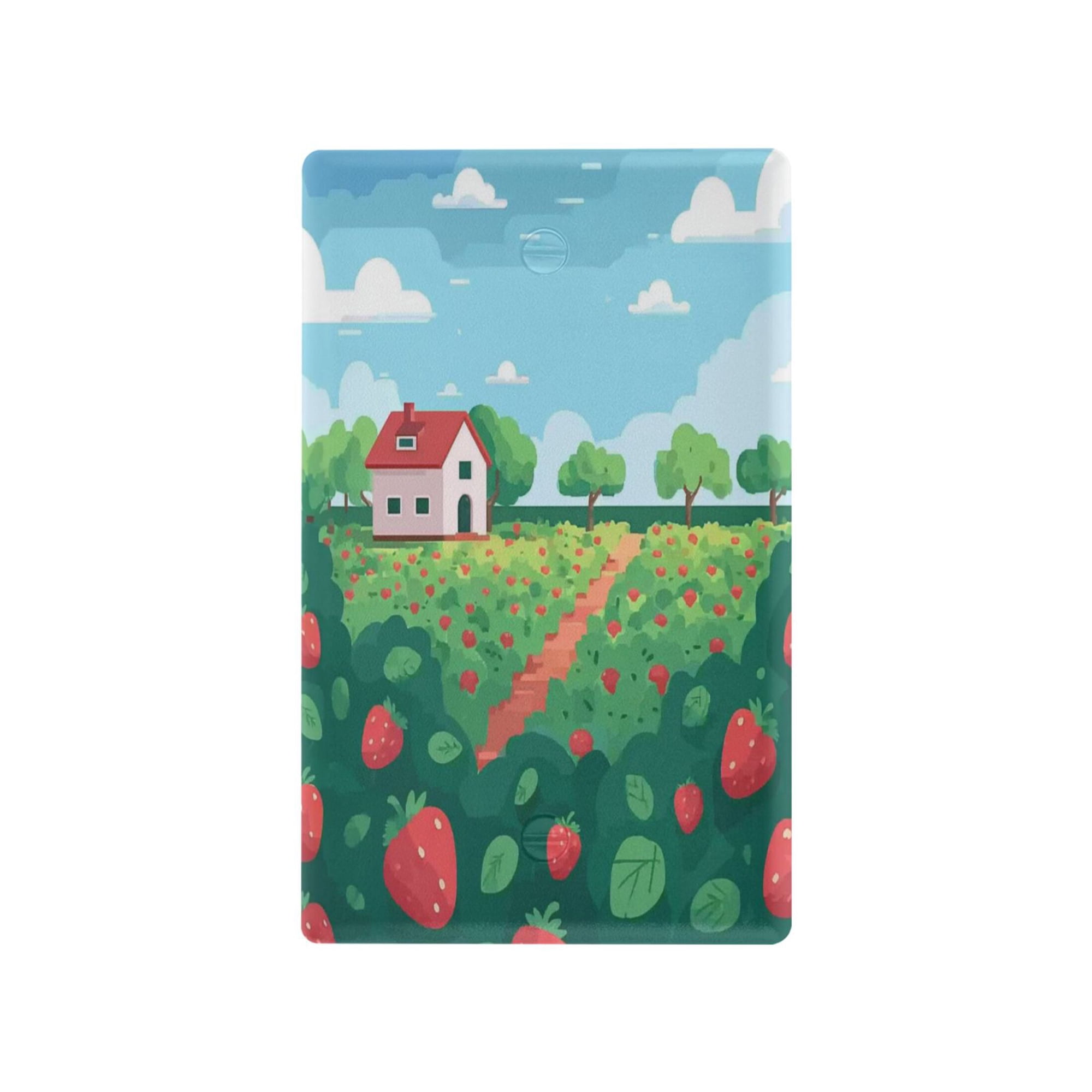 IAUYY Retardant PC Material Toggle Switch Switch Plate Covers Easy DIY Installation with Screws Light Switch Cover Plate Scattered Strawberries