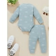 thumbnail image 4 of Douhoow Infant Boys Girls Clothes Baby Ribbed Sun Print Long Sleeve Bodysuits Pants, 4 of 9