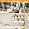 thumbnail image 4 of NUBILY Pots and Pans Organizer Rack, Expandable Cabinet Organizer, 7 Adjustable Compartments, Carbon Steel for Lids, Cutting Boards & Bakeware, White, 4 of 8