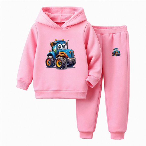 NIEWTR Kids 2 Piece Outfits Sets Boys and Girls Comfortable and Warm Clothes Set Cute Cartoon Print Long Sleeved Hoodie Pants Casual Two Piece Set 2Y 3Y 4Y 5Y 6Y 7Y 8Y