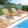 thumbnail image 4 of Topcobe Acacia Wood Patio Rocking Sun Lounger Chaise Lounge with Ergonomic Curved Seat, Modern Outdoor Furniture for Patio Backyard, Garden, 4 of 10
