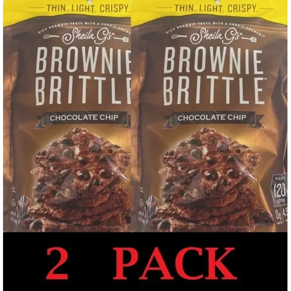 2x Sheila G's Brownie Brittle Chocolate Chip Cookie Snack Thins 5 oz Bag 2 PACK