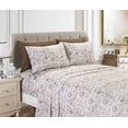 thumbnail image 3 of Elegant Comfort Luxe Doux Draps Paisley Motif 1500 Fil Compter Percale Egyptienne Qualité Douceur Rides et Fondu Résistant (6 Pièces) Ensemble de Literie, Grand, Taupe, 3 of 4