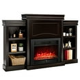 thumbnail image 1 of Gymax 70'' Fireplace TV Stand Media W/ 28.5'' 750W/1500W Electric Fireplace Brown, 1 of 10