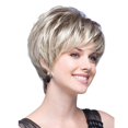 thumbnail image 3 of ER Peluca femenina de pelo corto europeo y americano, peluca femenina de fibra química, peluca rubia clara de moda, peluca de estilo corto brillar Electrónica, 3 of 5