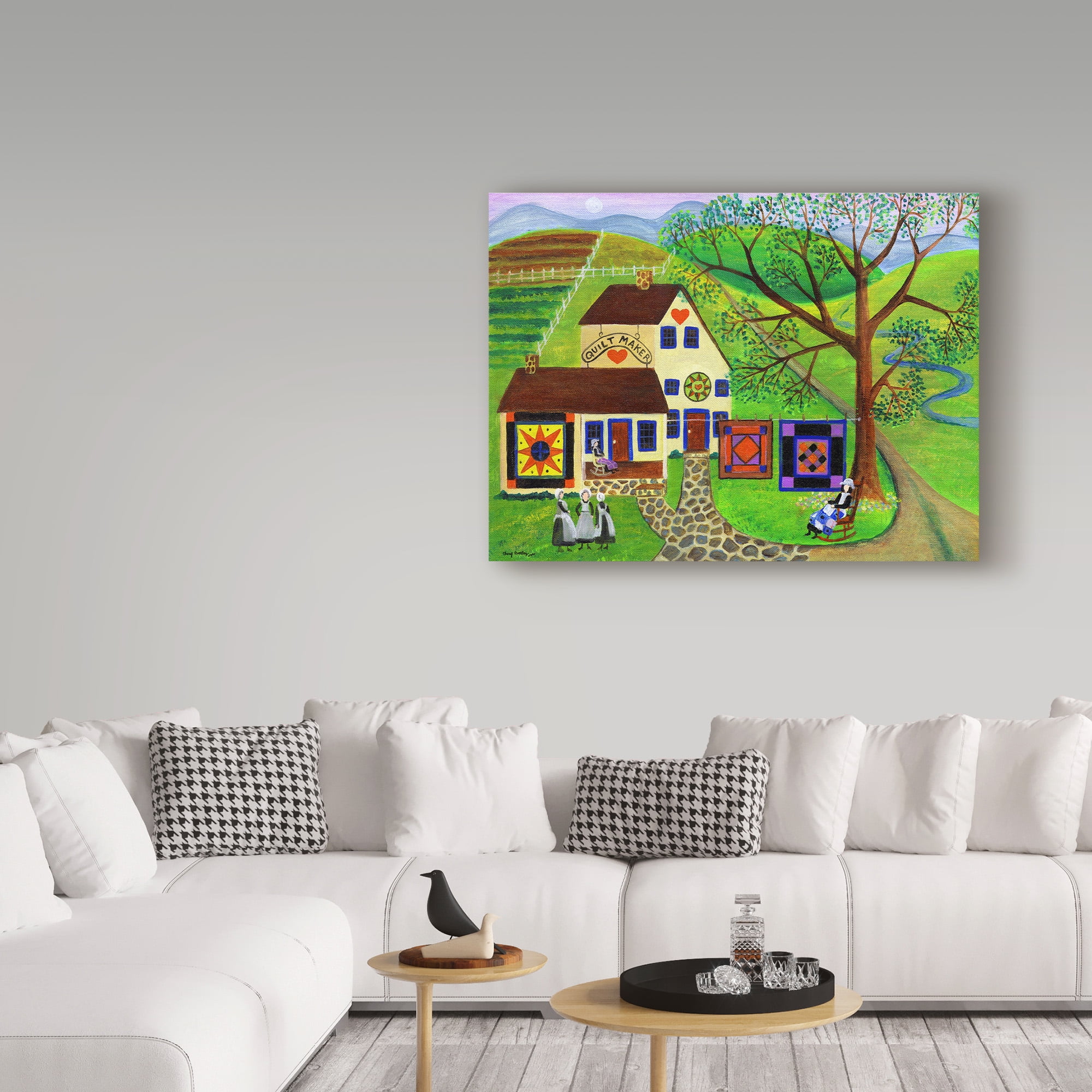 Trademark Fine Art 'Amish Country Quilt Makers' Canvas Art by Cheryl Bartley