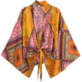 thumbnail image 1 of Cárdigan tipo kimono para mujer con estampado floral abierto en la parte delantera, 1 of 8
