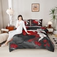 thumbnail image 4 of Castle Fairy Boys Girls Animal Koi Fish Twin Comforter Sets,Japanese Style Bedding Set, 4 of 8