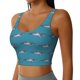 thumbnail image 2 of Fotbe Cartoon Whale Sujetador Deportivo Largo sin Aros para Mujer con Almohadillas y Soporte Medio, Transpirable y Absorbente, Camiseta Tipo Chaleco o Tank Top-Large, 2 of 8