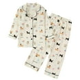 thumbnail image 1 of dmqupv Pajama Set For Toddler Girl Childrens Comfortable And Breathable Long Sleeved Home Clothes Cute Cartoon Pattern Pajama Set Coffee,Size for 5-6 Years, 1 of 4
