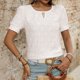 thumbnail image 4 of Camiseta de cuello redondo para mujer con detalle fruncido - Informal Primavera/Verano, ligera, fácil de cuidar, ideal para combinar con vaqueros, 4 of 7