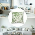 thumbnail image 5 of Ullo0ord Vintage Floral Pillow Covers Set of 2 Forest Green and Cream Floral Throw Pillow Covers Chinoiserie Flower Pillowcases Rustic Farmhouse Cushion Covers for Couch Home Decor 18x18in, 5 of 7