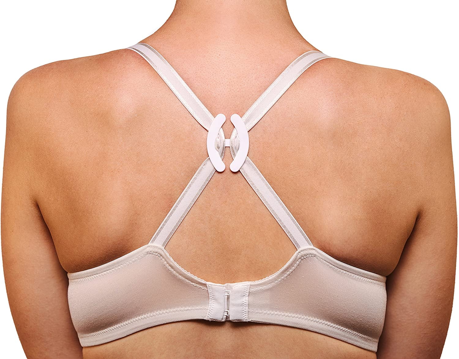 Bra Strap Clips - Racer Back - Conceal Straps - Cleavage Control (Black,  Beige, White, Clear)