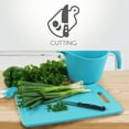 thumbnail image 4 of Reston Lloyd Cutting Board with Defrosting Tray, Zester & Knife Sharpner, Turquoise, 4 of 6
