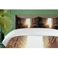 thumbnail image 4 of Ambesonne Cityscape Duvet Cover Sets, Early Morning Manhattan, 2-King, Umber Cream, 4 of 7