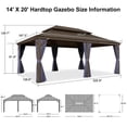 thumbnail image 3 of PURPLE LEAF 14 X 20 Outdoor Hardtop Gazebo Wide Aluminum Frame Metal Double Roof Heavy Duty Netting and Curtains Permanent Hard Top Pavilion Patio Deck Backyard Garden Navy Blue, 3 of 9