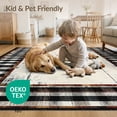 thumbnail image 4 of ODIKA 9'x12' Washable Area Rug Door Retro Plaid Bordered Panel Farmhouse Border Motif Vintage for Dining Room, Basement, Large Office, Non-Slip Chair-Friendly, 4 of 7