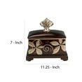 thumbnail image 5 of Jewelry Box with Foliage Pattern and Lid, Brown- Saltoro Sherpi, 5 of 5