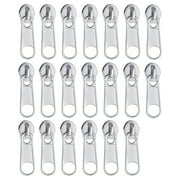 Goyunwell #5 Zipper Pulls Metal Silver Zipper Pulls Bulk 30pcs Zipper Slider Coil Zipper Pull Charms Nylon Zipper Pulls for Purse Handbag Making Craft Sewing
