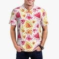 thumbnail image 3 of Balery Watermelon Printed Men’s Short Sleeve Polo Shirt, Midweight Men's Shirt,Golf Polo shirts -Medium, 3 of 9