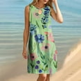 thumbnail image 4 of LYXSSBYX Plus Size Dresses for Curvy Women Women's Round Neck Sleeveless Gradient Tie Dyed Beach Dress, 4 of 9