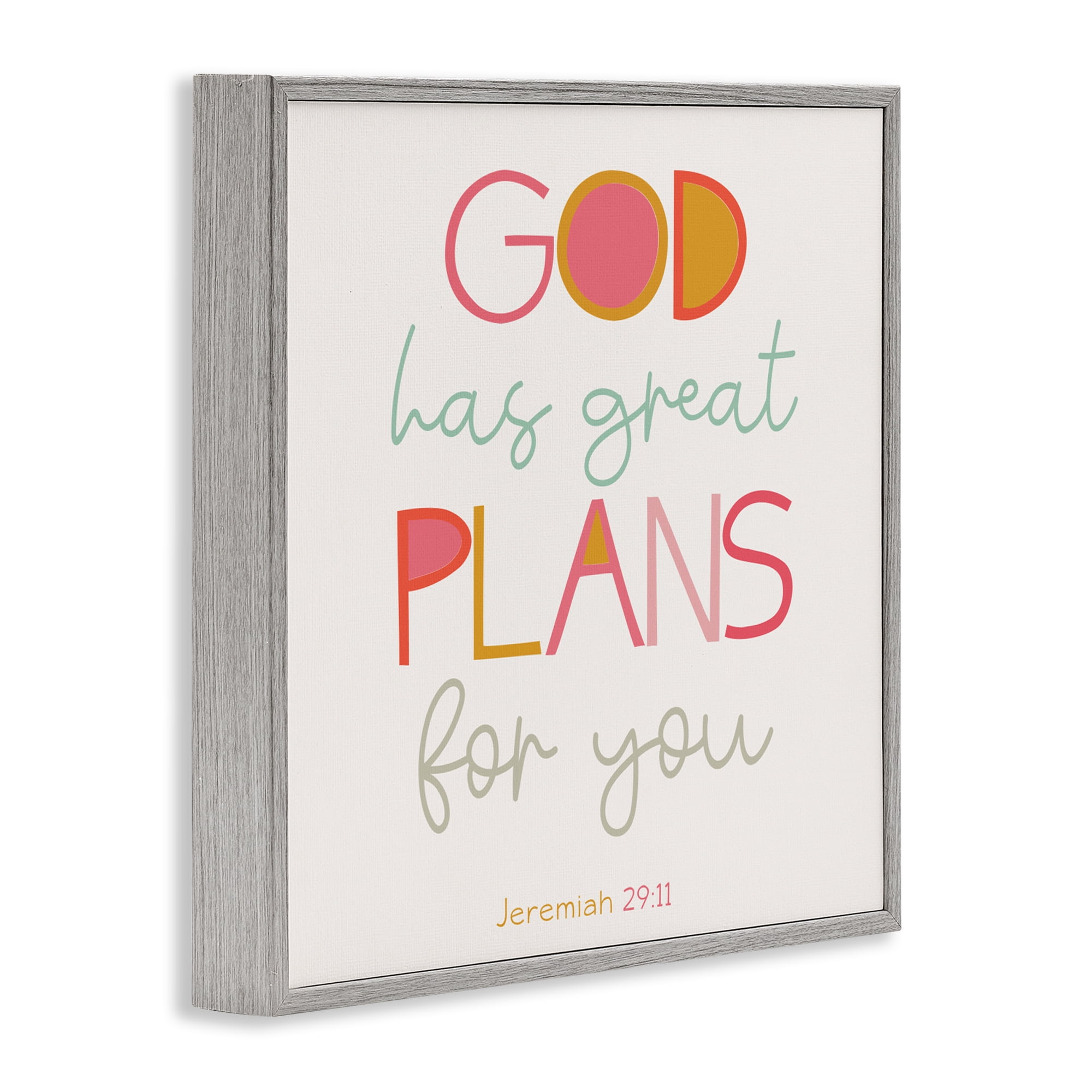 Stupell Industries God's Plans For You Gray Framed Giclee Art, design by SD Graphics Studio